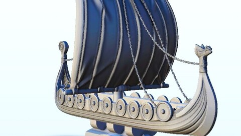 Viking drakkar war longship 1 | STL for 3D Printing Printer | Hard Surface