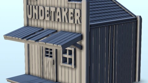 Wild West undertaker building | STL for 3D Printing Printer | Hard Surface