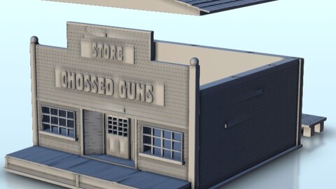 Wild West Chossed guns store | STL for 3D Printing Printer | Hard Surface