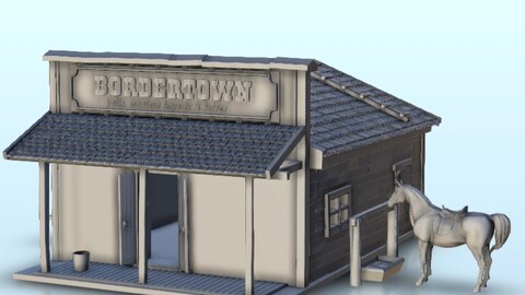 Wild West Bordertown building | STL for 3D Printing Printer | Hard Surface