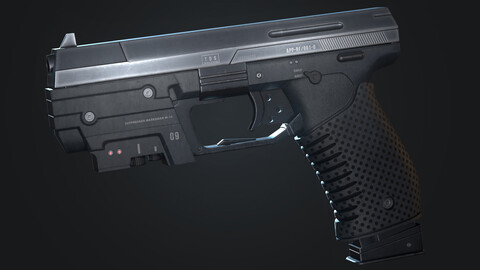 Handgun PBR gun Low-poly 3D model