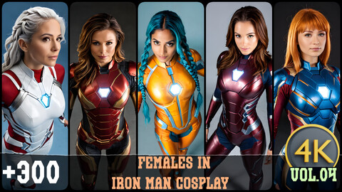 +320 Females in Iron Man Cosplay | 4K Resolution | Realistic Heroes Cosplay Art Vol.04