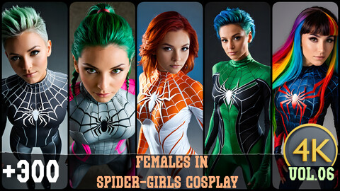 +330 Females in Spider-Girls Cosplay| 4K Resolution | Realistic Heroes Cosplay Art Vol.06