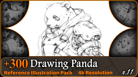 300 Drawing Panda Reference Pack | 4K | v.11