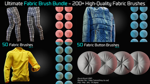 Ultimate Fabric Brush Bundle – 200+ High-Quality Fabric Brushes - ( 30% OFF)