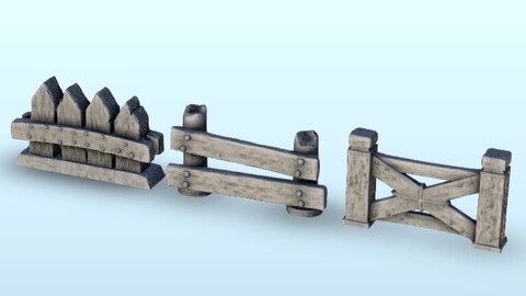 Set of three fences 1 | STL for 3D Printing Printer | Hard Surface