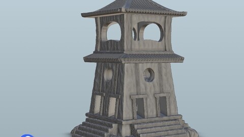 Oriental watchtower 6 | STL for 3D Printing Printer | Hard Surface