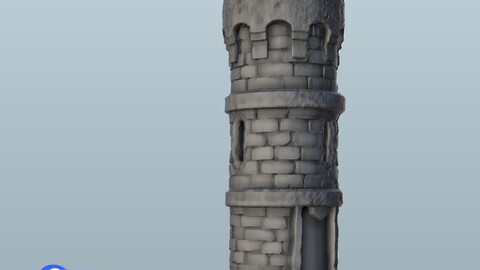 Medieval rounded defense tower | STL for 3D Printing Printer | Hard Surface