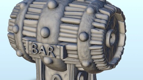 Fantasy barrel bar 2 | STL for 3D Printing Printer | Hard Surface