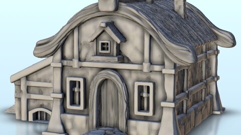 Medieval house with annex 3 | STL for 3D Printing Printer | Hard Surface