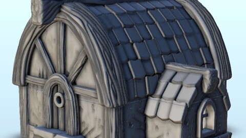 Medieval house with rounded roof and chimney 6 | STL for 3D Printing Printer | Hard Surface