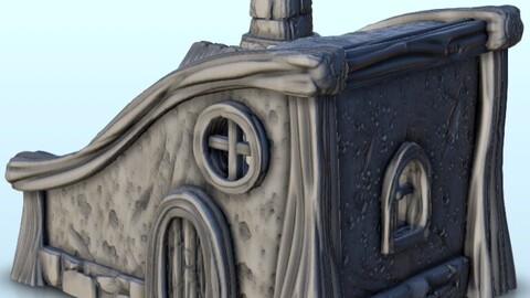 Tiny medieval house with corrugated roof 13 | STL for 3D Printing Printer | Hard Surface