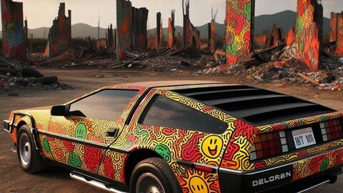 Pop art DeLorean