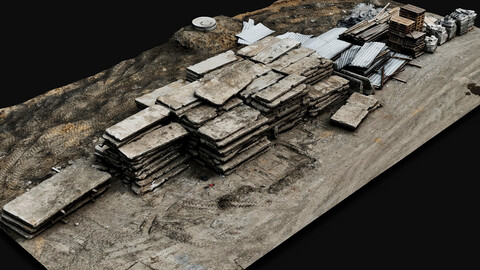 construction site concrete slabs debris area pt4 photogrammetry