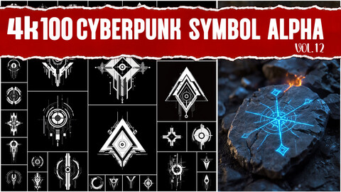 Cyberpunk Symbol Alpha| PNG Displacement Maps