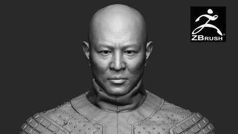 Jet Li-head ZBrush model