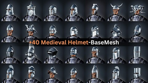 +40 Medieval Helmet BaseMesh