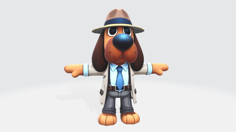 Cartoon Detective Dog