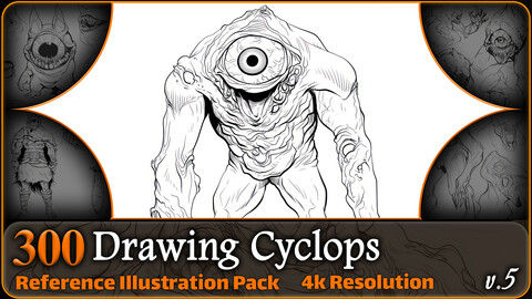 300 Drawing Cyclops Reference Pack | 4K | v.5