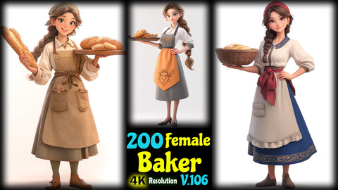 200 Female Baker - 4K Resolution - V.106