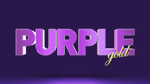 3D Purple. PSD fully editable text effect. Layer style PSD mockup template