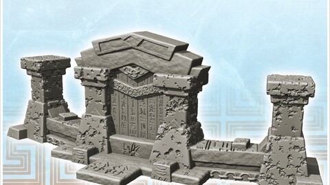 Egyptian temple wall ruin (2) | STL for 3D Printing Printer | Hard Surface