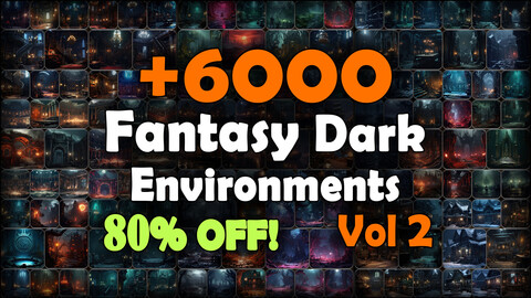 6000 Fantasy Dark Environment Concept Reference Pack | MEGA Bundle | 4K | v.2