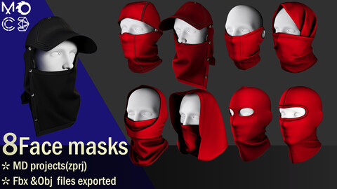 Face mask pack(ZPRJ,FBX,OBJ,UV)