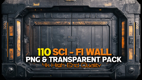 110 Sci - Fi Wall -Transparent ( PNG Files )-4K - High Quality