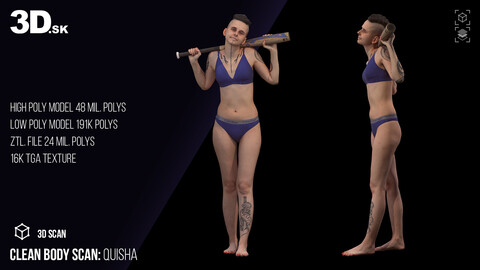 Clean A Pose 3D Scan | Quisha Underwear