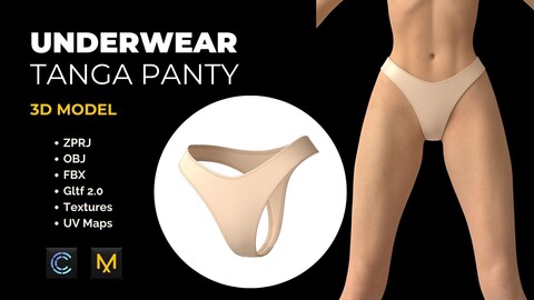 Women Basic Tanga Panty 3D model