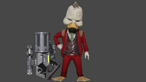 Howard The Duck Low-poly | Rigged 3D model