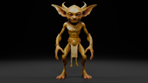 Golden Goblin - Game-Ready Low-Poly Character Low-poly 3D model