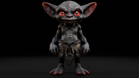 Cave Goblin 3D Model - Game Ready Animation Friendly Low-poly 3D model