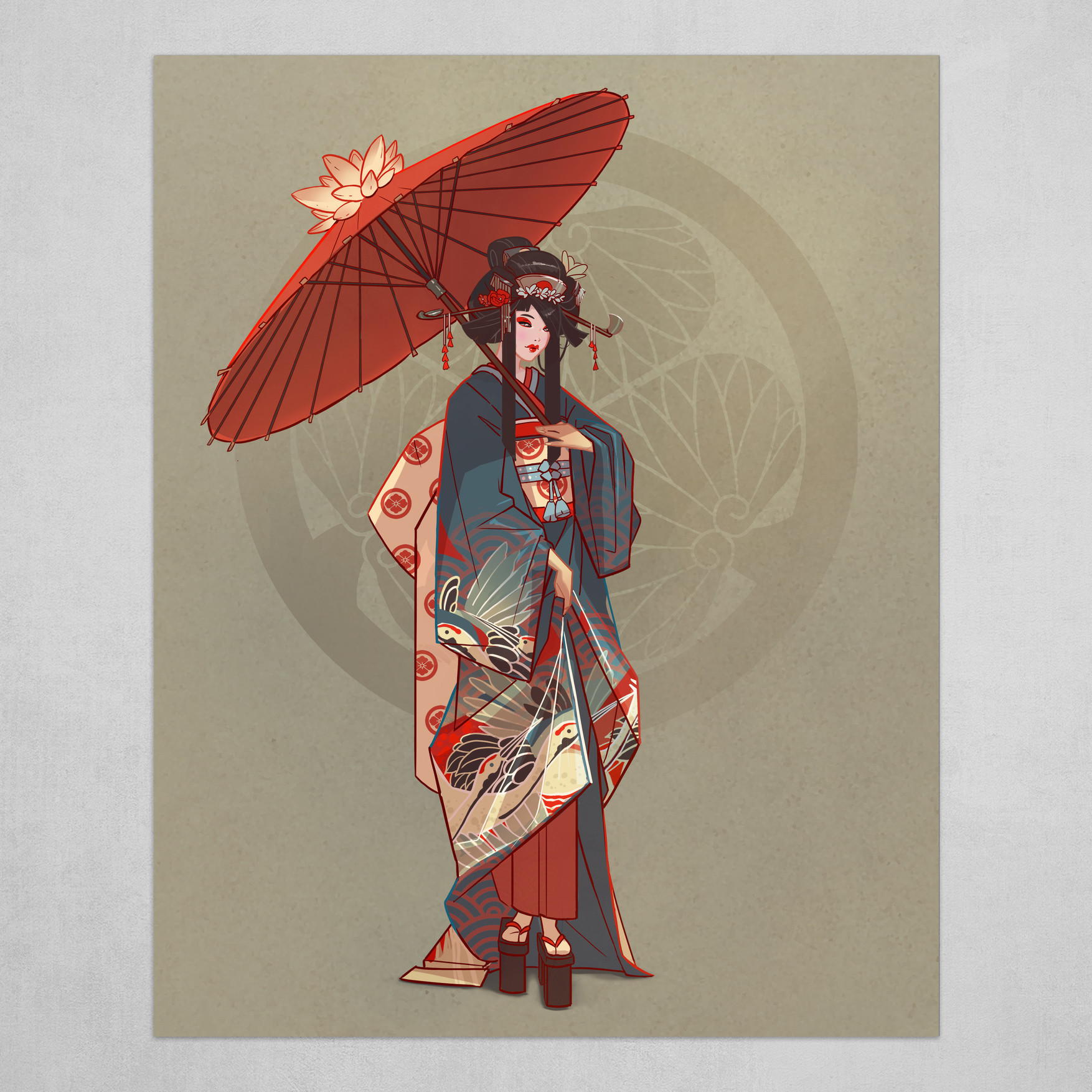 Geisha Art Print By Servane Altermatt