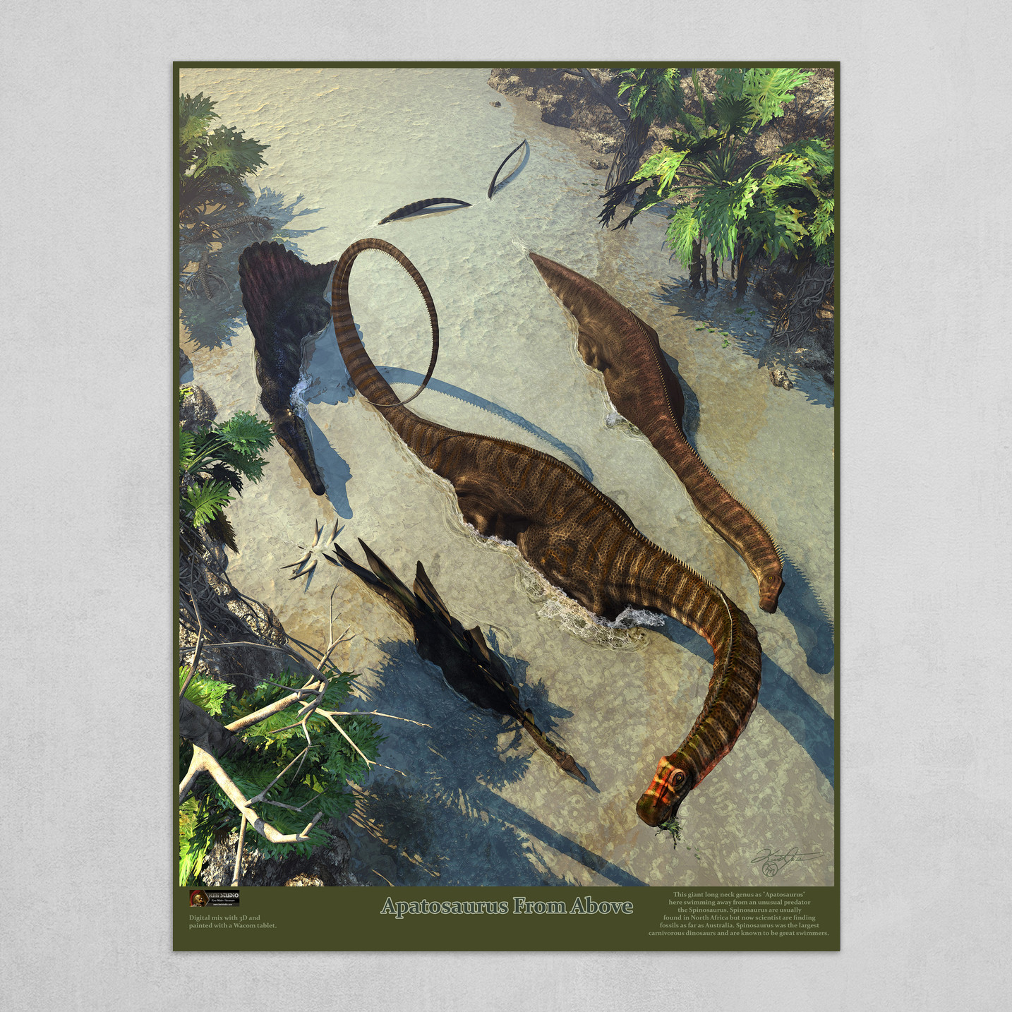 Art print POSTER CANVAS A Sea Snake Swims