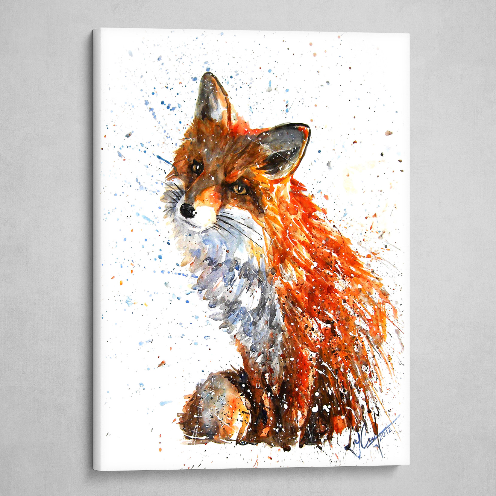 Konstantin Kalinin Fox Watercolor Painting