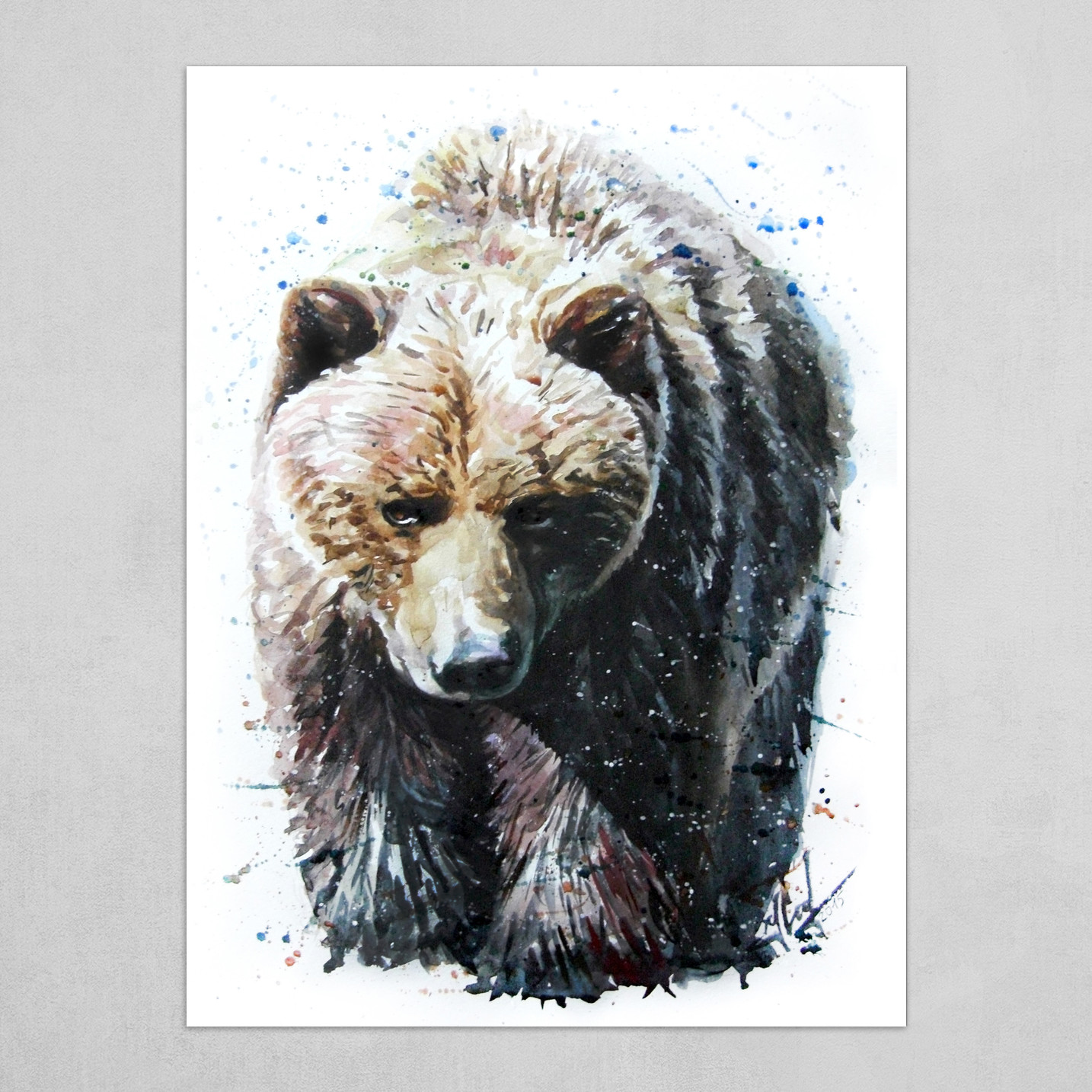 Artstation Bear Watercolor Painting Art Print