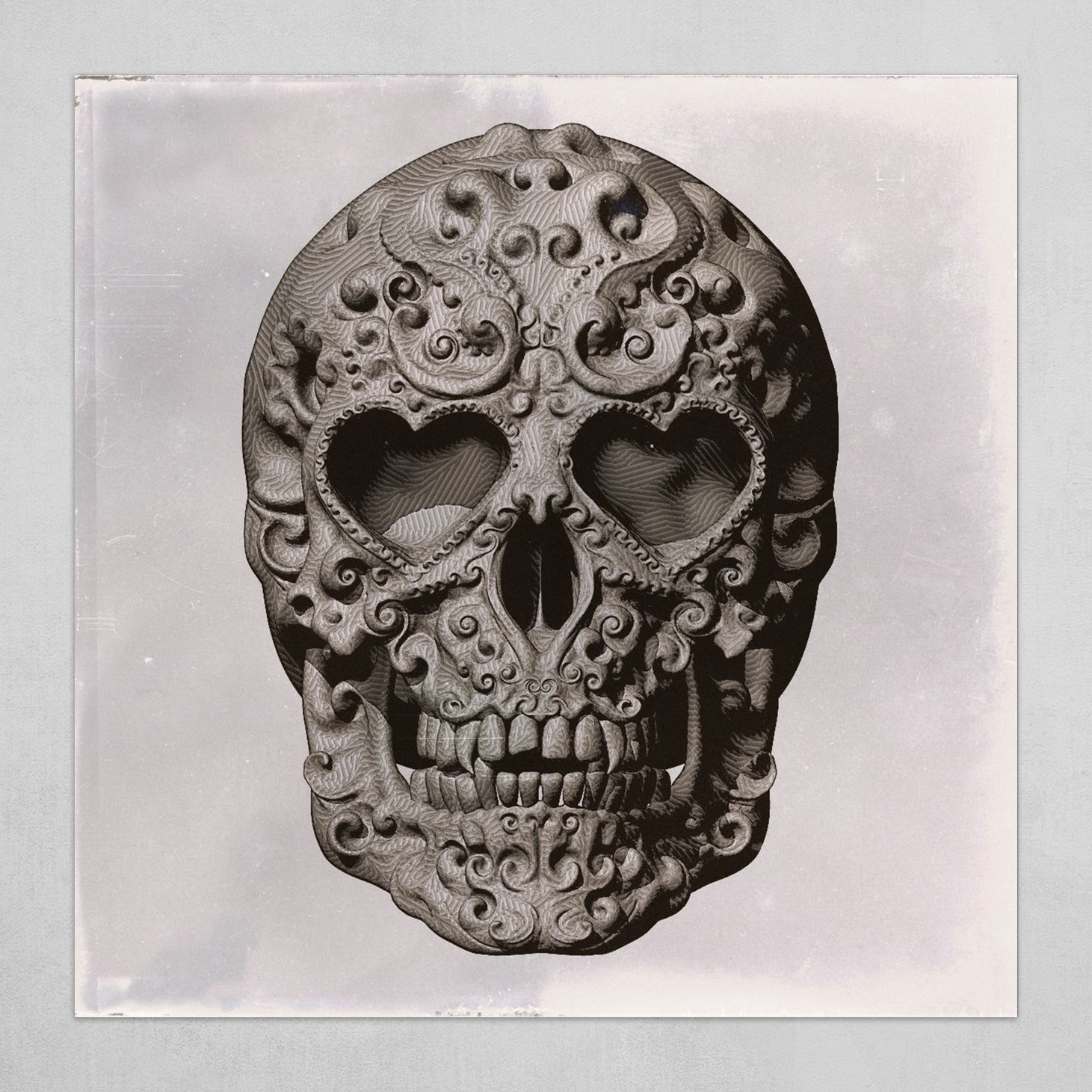 Mexican Skull Calavera Day of the dead themed - no signature Sepia tone