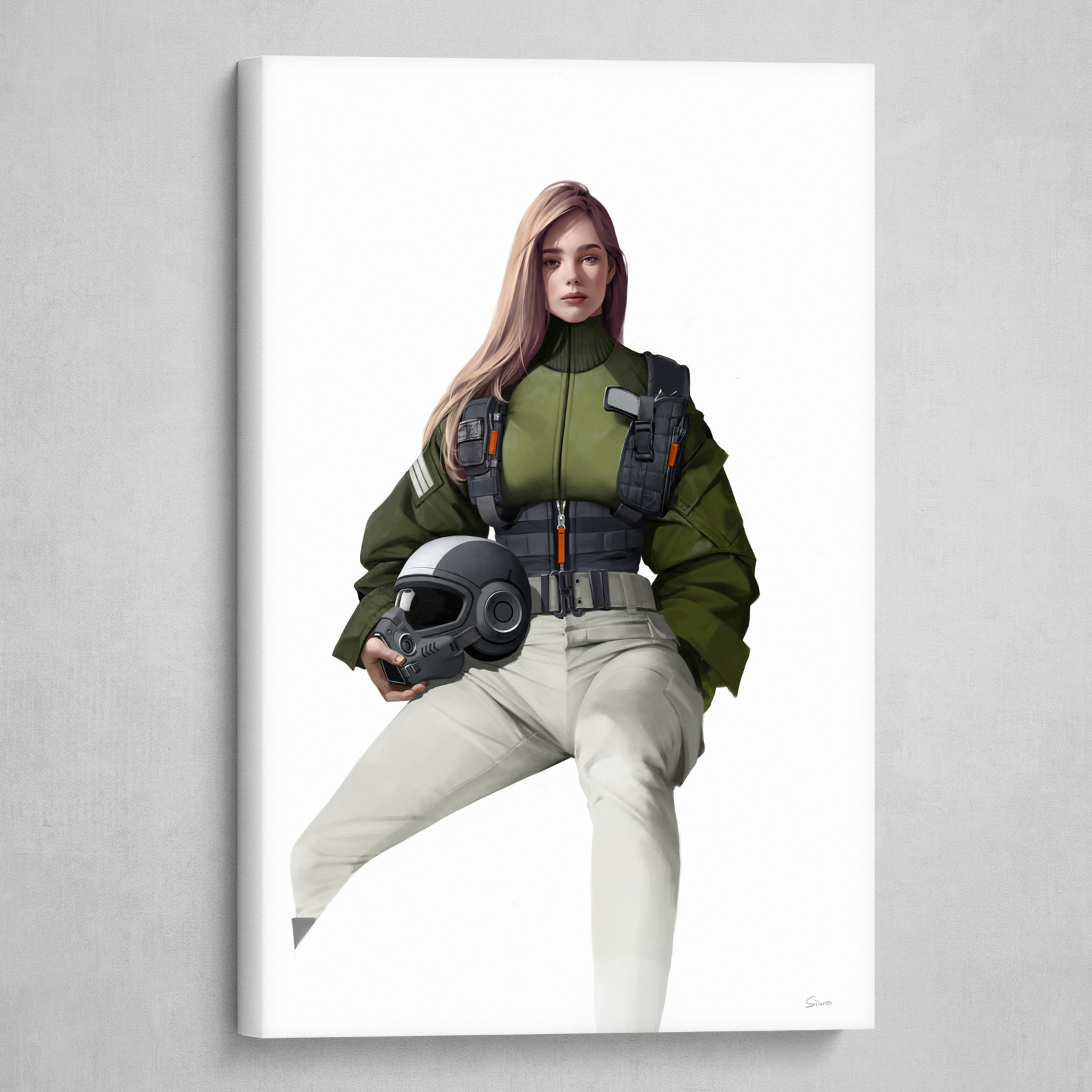Premium Photo  Illustration of a beautiful female soldier in a