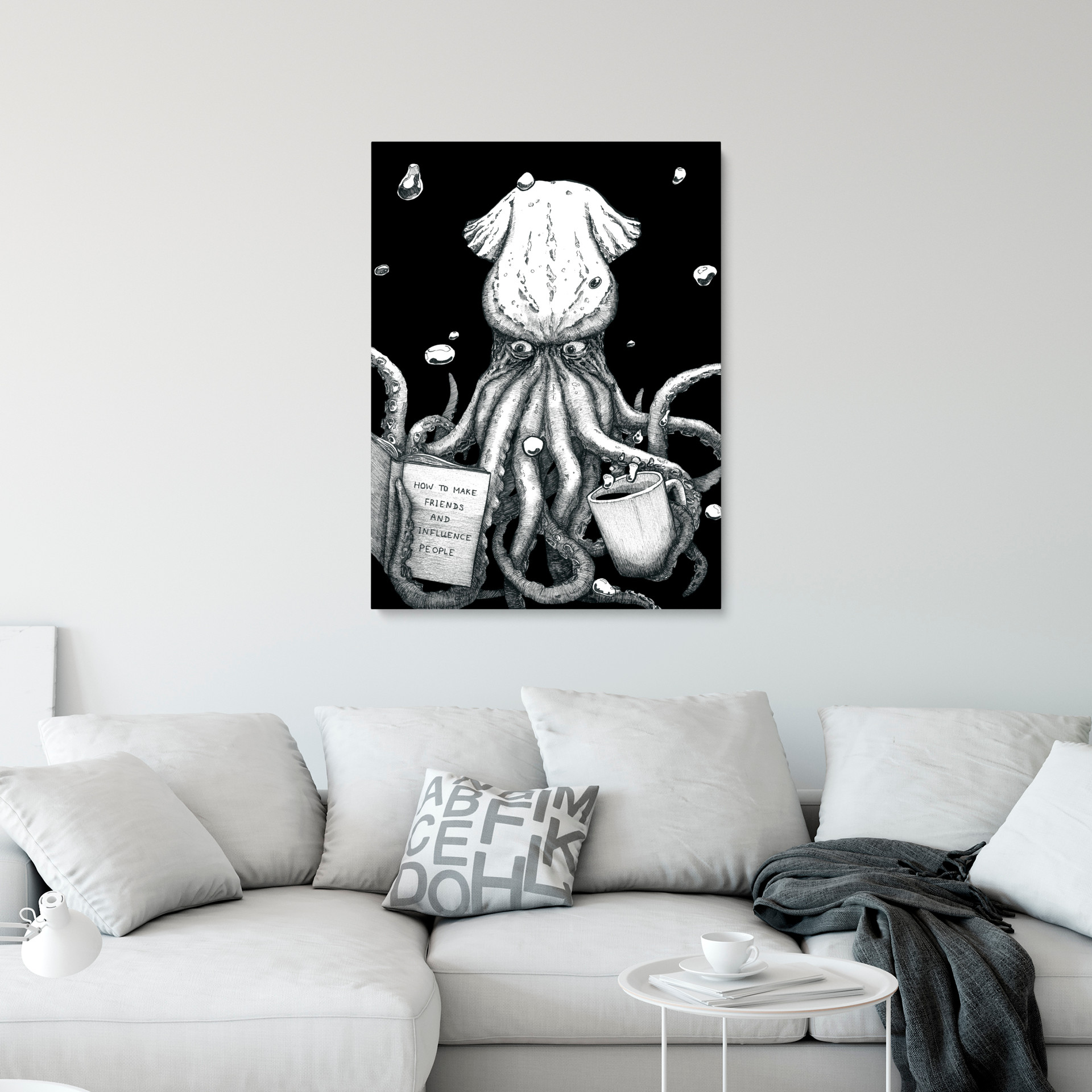Artstation Creepy Octopus Print Funny Octopus Art Print Kraken