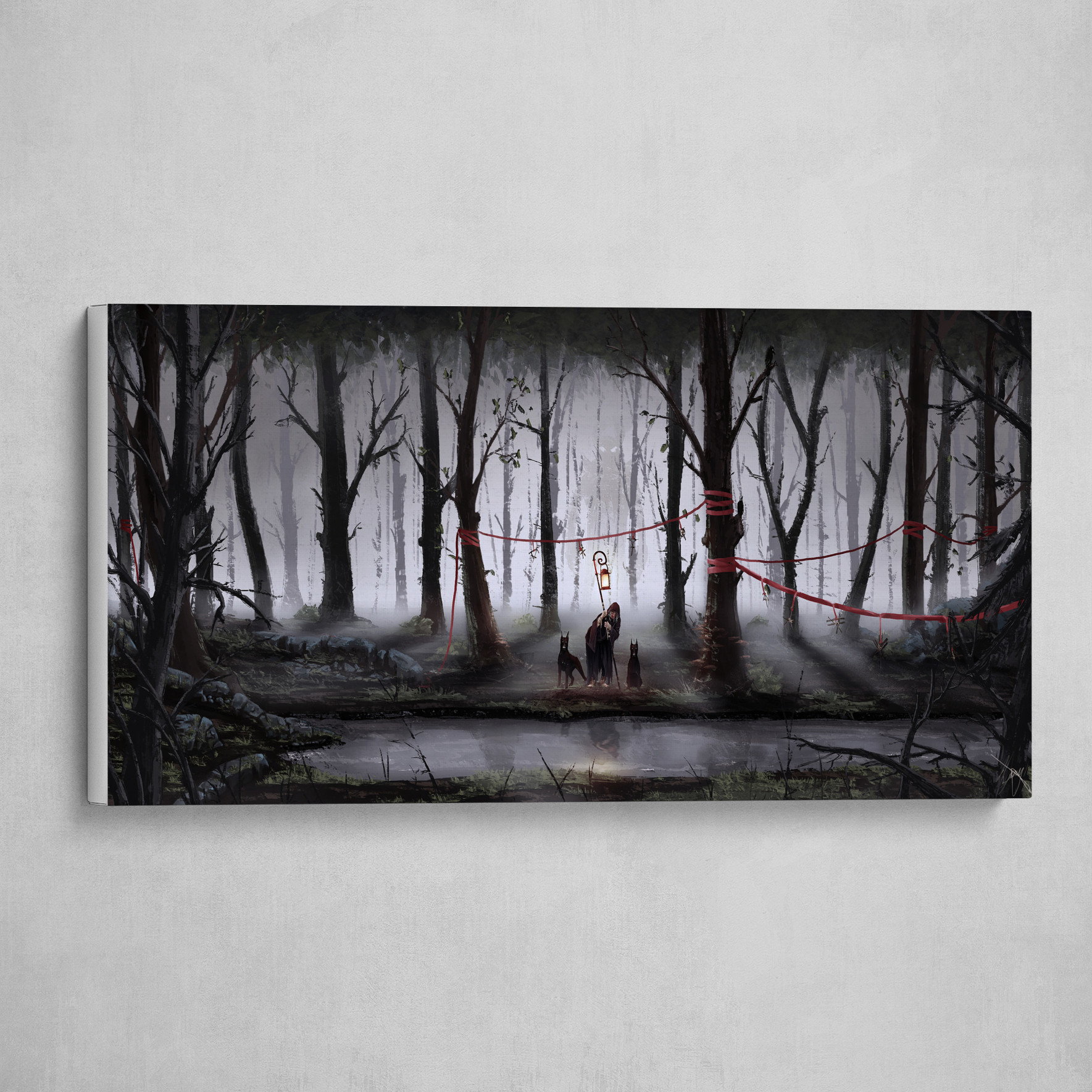 Lantern man With Black Shuck's