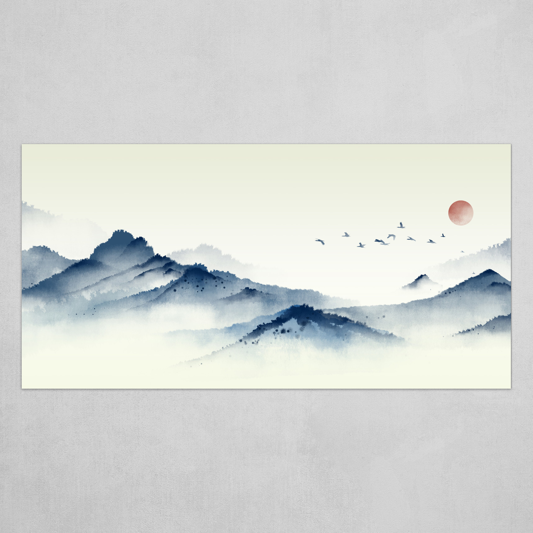 Artstation Chinese Blue Ink Painting Art Print