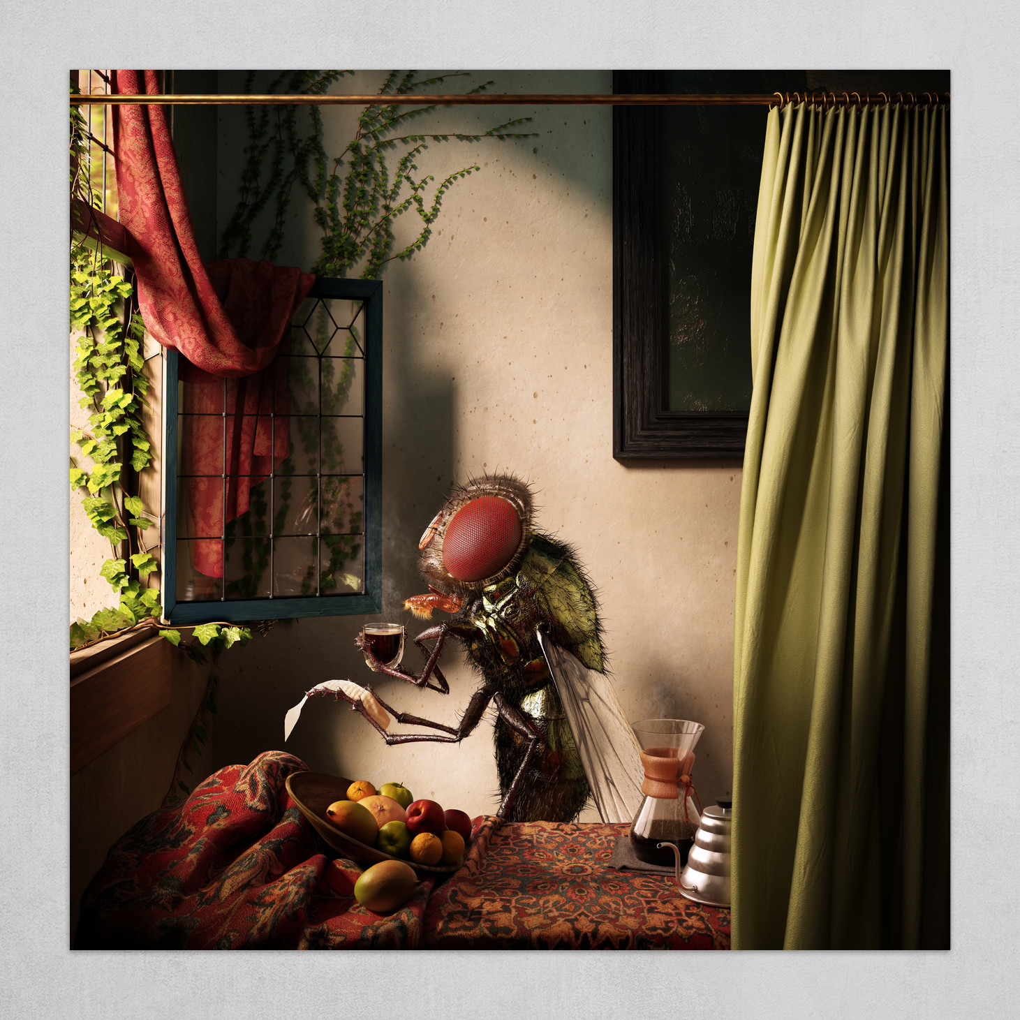 Fly Reading a Letter at an Open Window