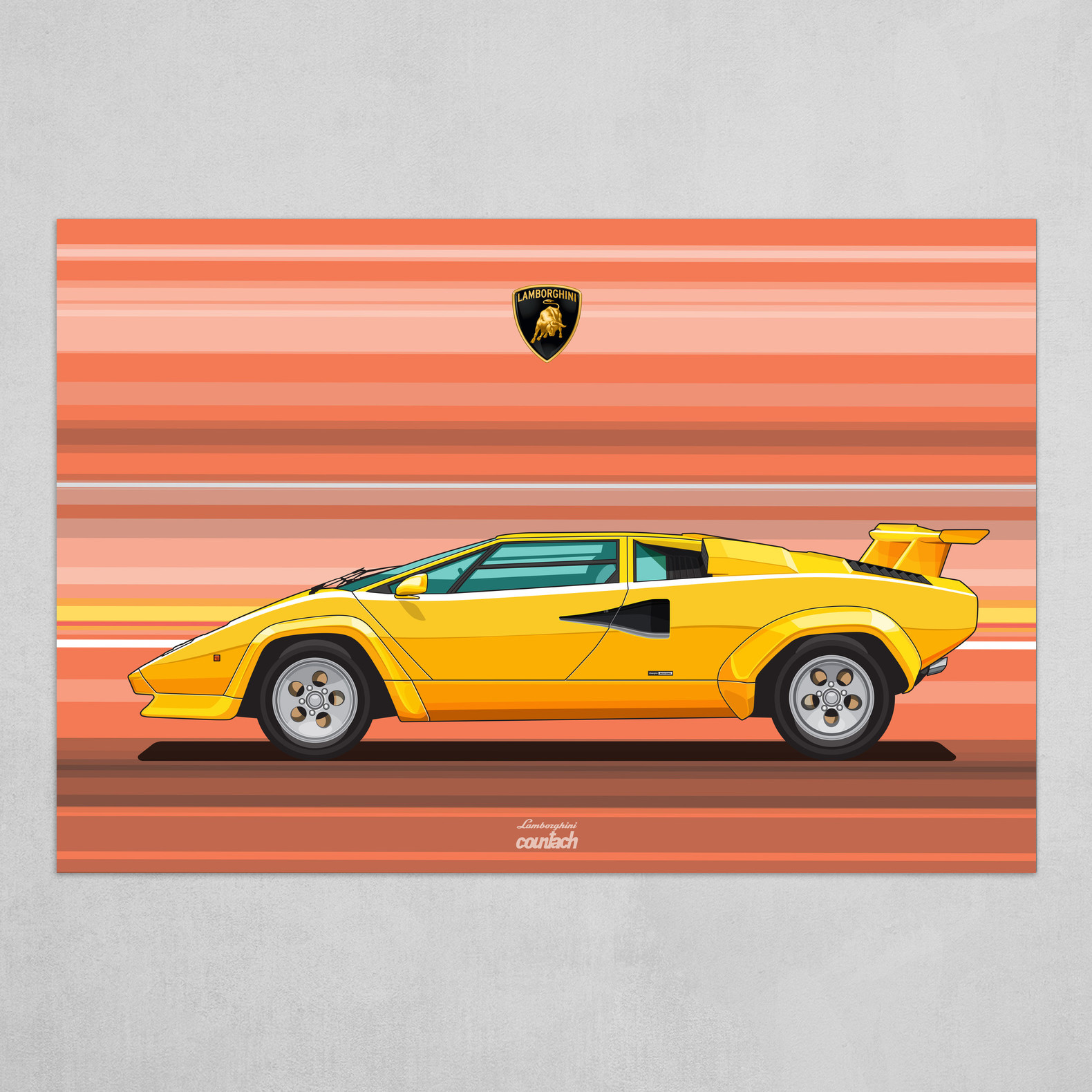 Lamborghini Countach Art Poster By Srattha Nualsate