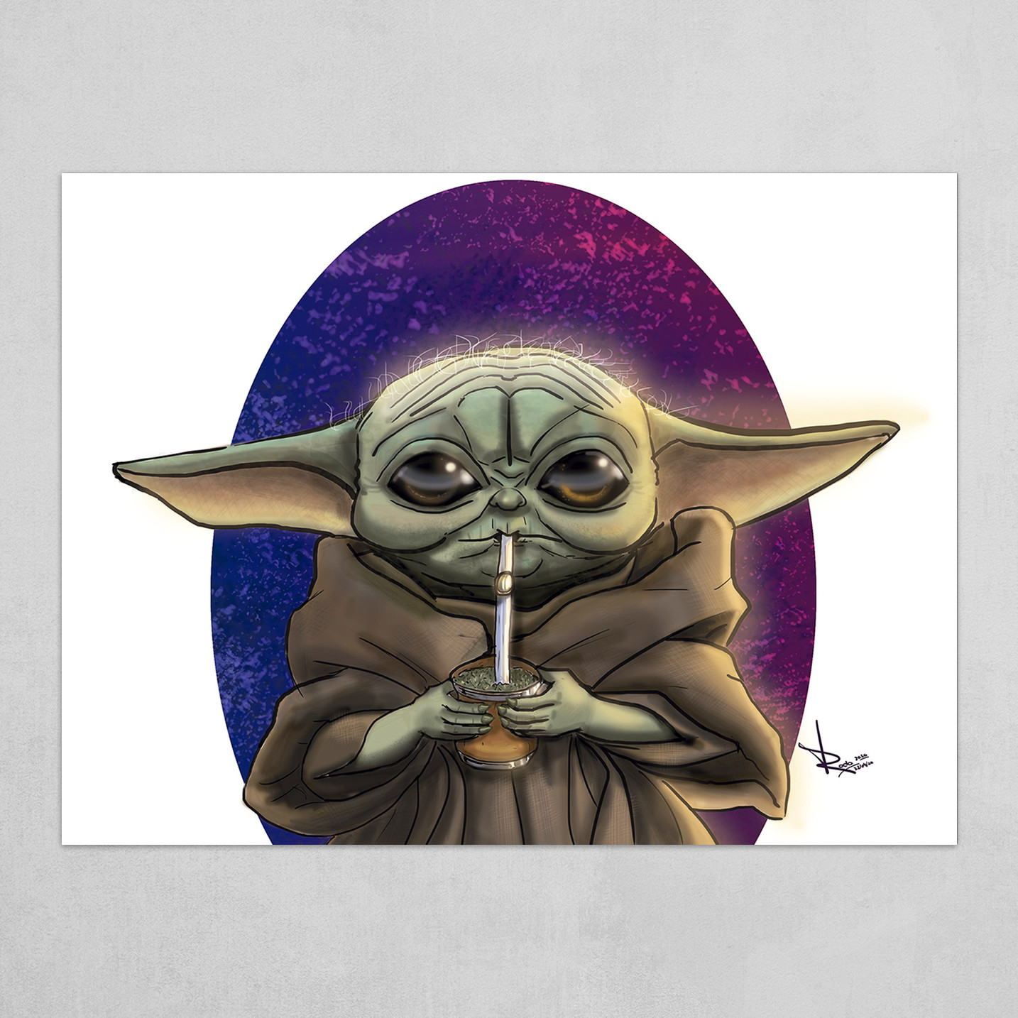 Artstation Baby Yoda Argentino Digital Painting Art Poster