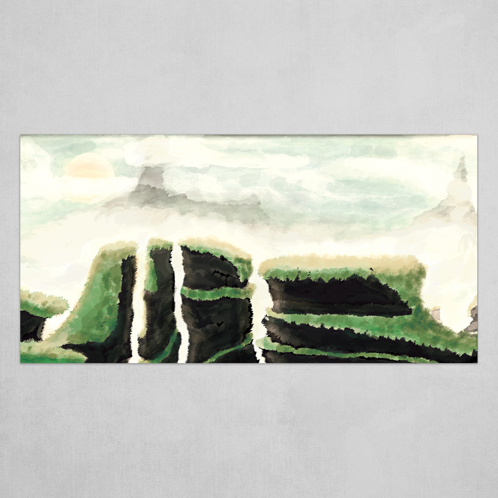 Artstation Grassy Mountain Top View Art Print