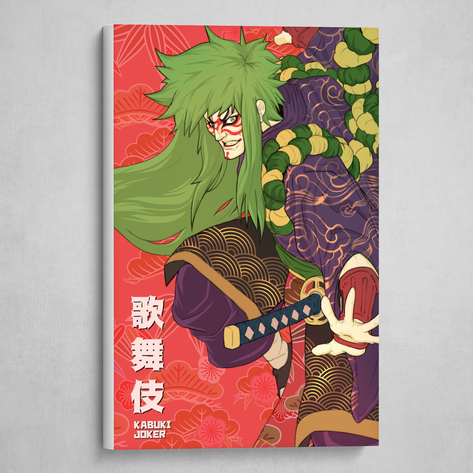 Kabuki Joker 歌舞伎 ジョーカー Canvas Print By Simon Woon Kabuki Joker 歌舞伎 ジョーカー Canvas Print By Simon Woon