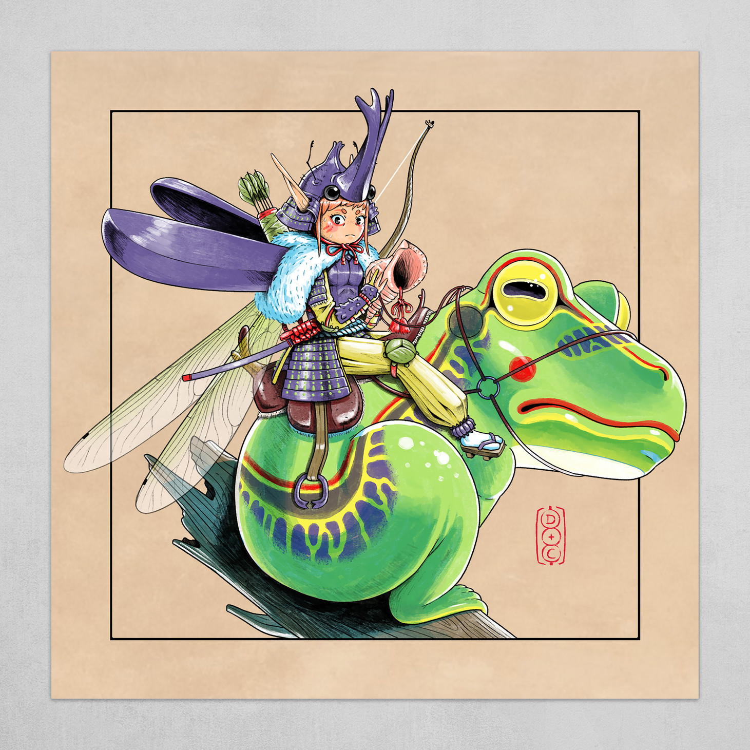 Samurai Fairy - Beige background