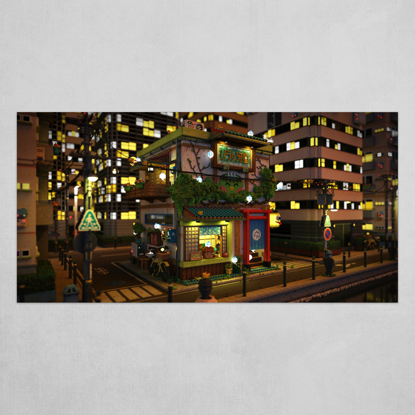 Voxel - Onsen Street - Night 02